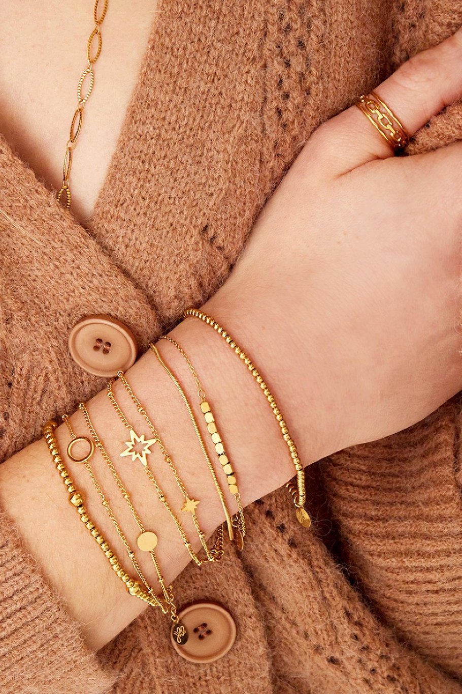 Armband Karma Goldfarbe Edelstahl Bild2